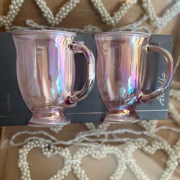 Casa Eleganza Arabella 2-Piece Coffee & Tea Mug Set with Iridescent Blush Finish - Picture 3 of 4